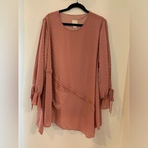 Zadie B’s Mauve Swiss Dot Top 3x